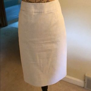 White and blue pin stripe a line skirt.